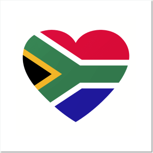 I Love South Africa // Heart-Shaped South African Flag Posters and Art